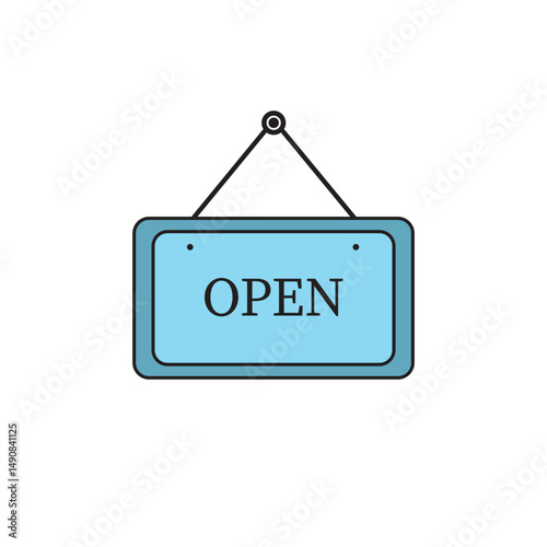 Hanging sign Icons pack in outlined and flat versions