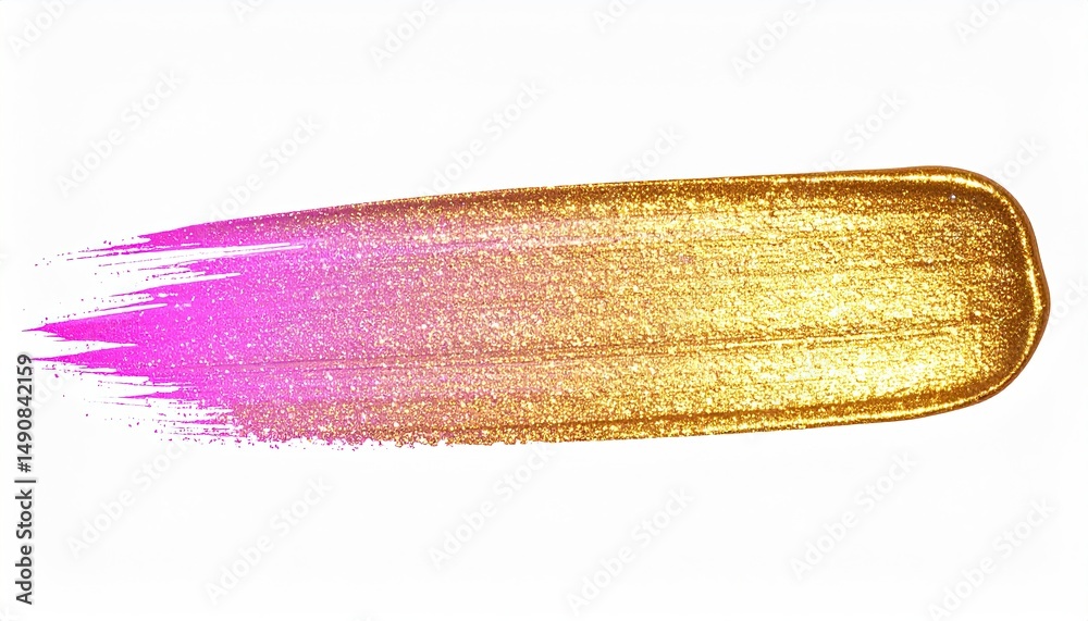 Fototapeta premium Pink gold paint brush stroke.