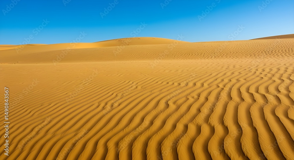 Naklejka premium Desert sand, dune and blue sky