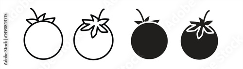 tomato icon, vegetable and agriculture symbol, eps 10 on white background, vector illustration.