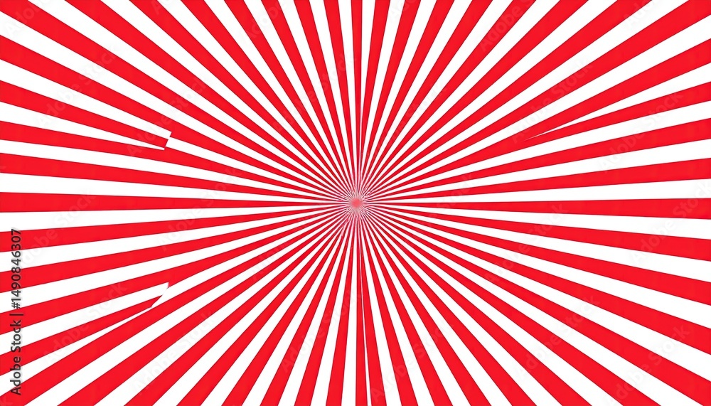 Fototapeta premium Radial Red White Pattern.