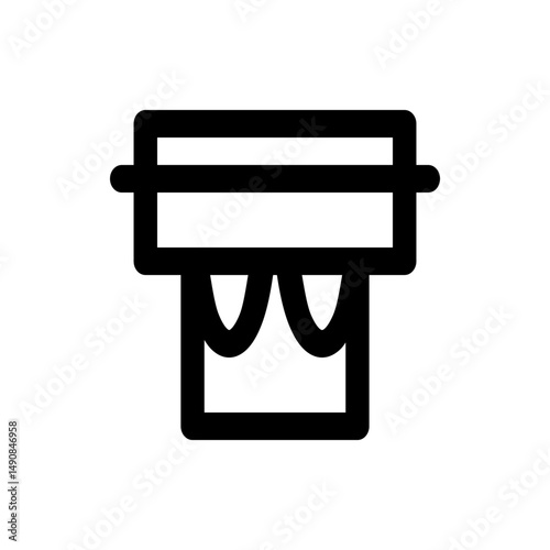 Illustration of a simplified conga drum with a thick black outline on a plain white background style design
