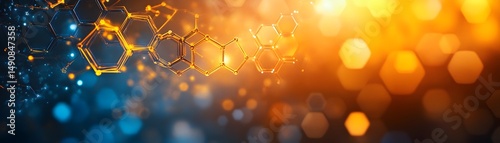 Wallpaper Mural Abstract design of connected hexagonal shapes with warm tones. Torontodigital.ca