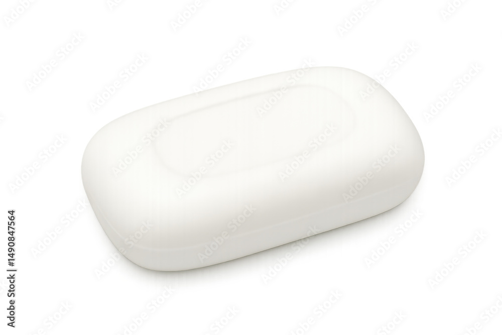 Single oval bar of white soap on a transparent background, ready for use in health, hygiene, and cleanliness concepts Single oval bar of white soap on a transparent background, ready for use in health, hygiene, and cleanliness concepts