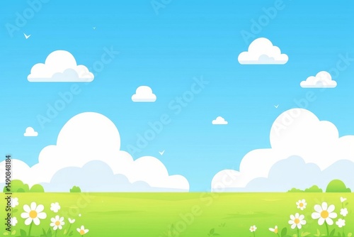 green grass and blue sky