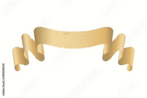 Parchment paper, scroll papyrus, empty frame, blank in cartoon style