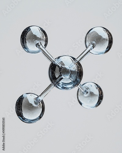 Two hydrogen atoms forming bond electron overlap zone Formation of Molecules molecular bonding visualization covalent bond render digital render