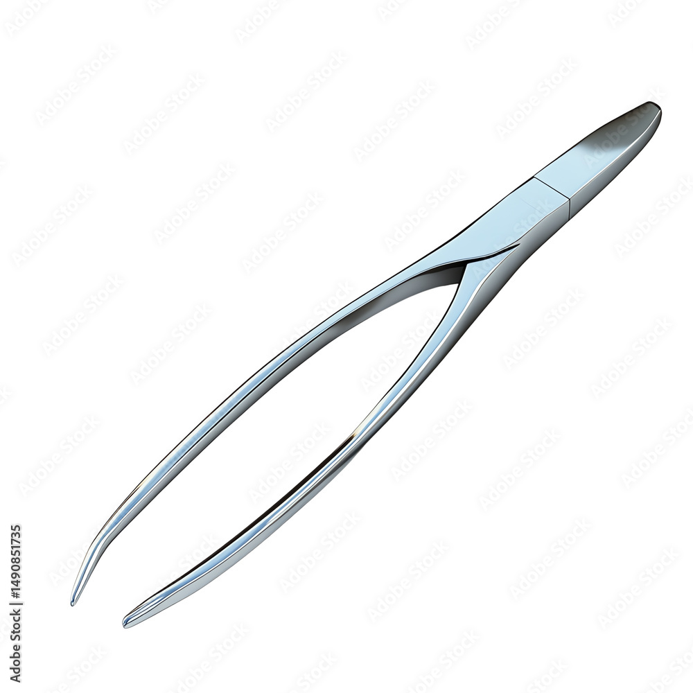 Obraz premium Isolated transparent Modern stainless steel tongs designed for precision handling in professional kitchens. PNG die-cut element for advertising
