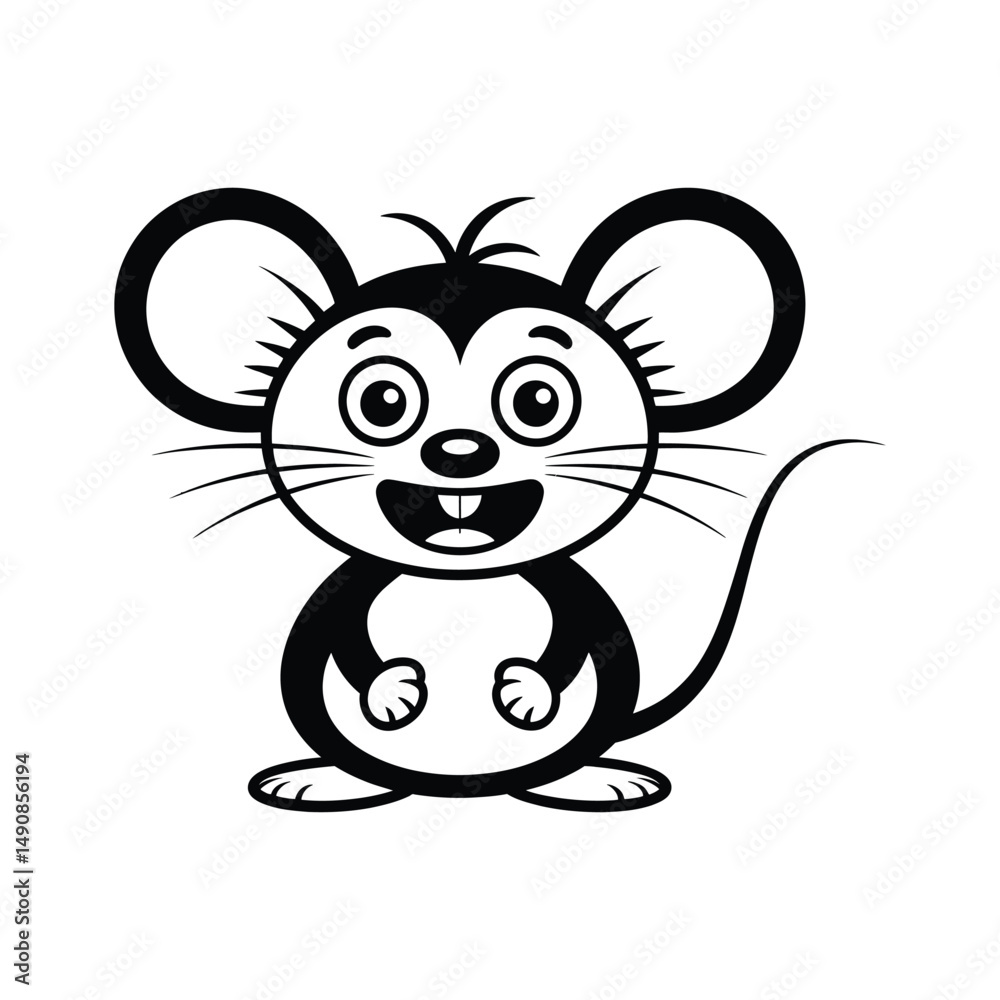 A simple cartoon mouse black vector illustration
A simple cartoon mouse black vector illustration