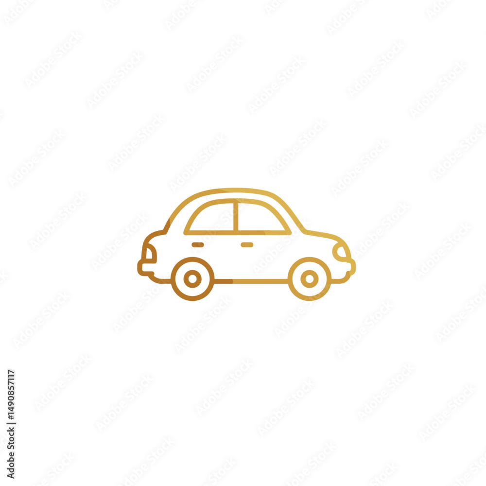 Simple line drawing of a car in minimalist style Simple line drawing of a car in minimalist style