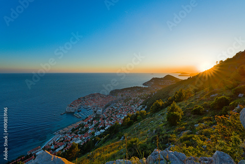 Fototapeta Naklejka Na Ścianę i Meble -  Sunset view point in Dubrovnik