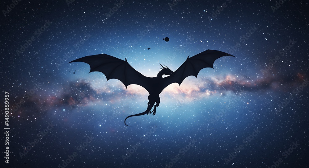 Fototapeta premium Cosmic Dragon's Embrace