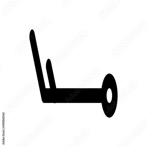 Illustration of a stylized black wind barb symbol indicating light wind conditions on a white background