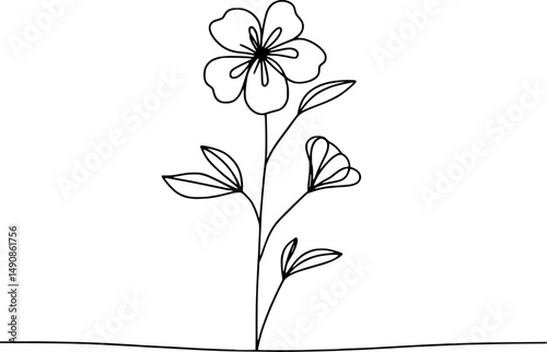 Minimalist single-line floral illustration