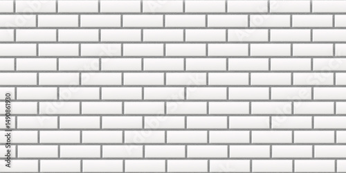 White brick stone wall 3d illustration.