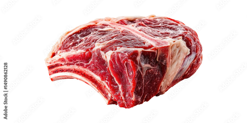 Fototapeta premium Raw Ribeye Steak Cut. Premium Beef For Grilling And Culinary Delights Isolated On Transparent Background