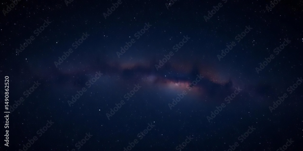 Fototapeta premium Vast, dark night sky; Milky Way galaxy fragment visible; abundant copy space, starfield, vector illustration