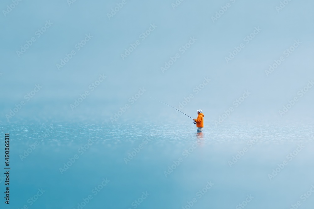 Fototapeta premium commercial photography portrait of person fishing with blurred background professional appearance