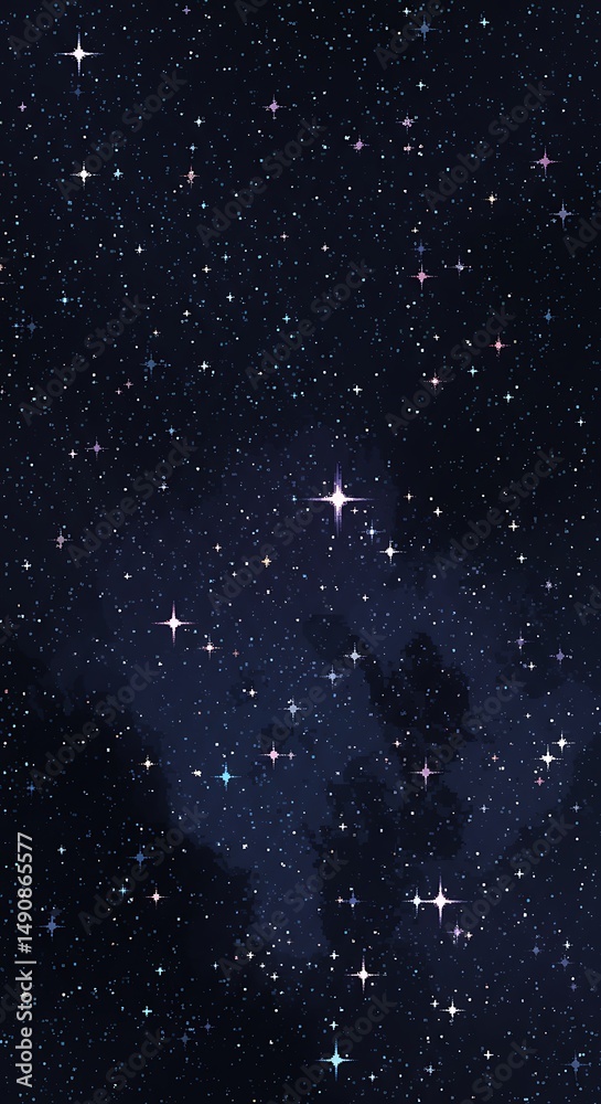 Obraz premium Celestial Dreamscape: Deep Blue Starry Night