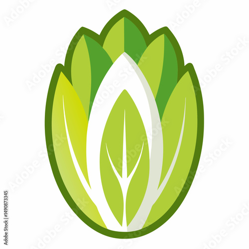 Belgian Endive icon on white background 
