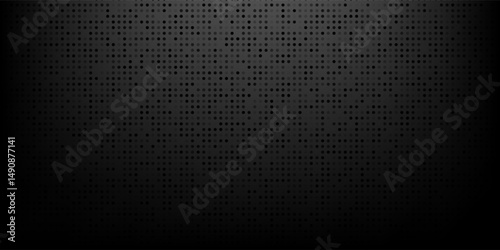 Black metal texture steel background. Perforated sheet metal.