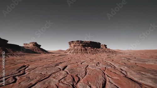 Breathtaking aerial journey over rugged desert canyon landscapes with striated rock formations