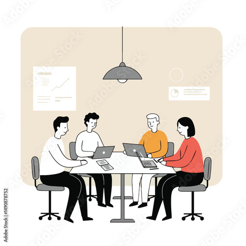 Office Workers Discussing Project Strategy