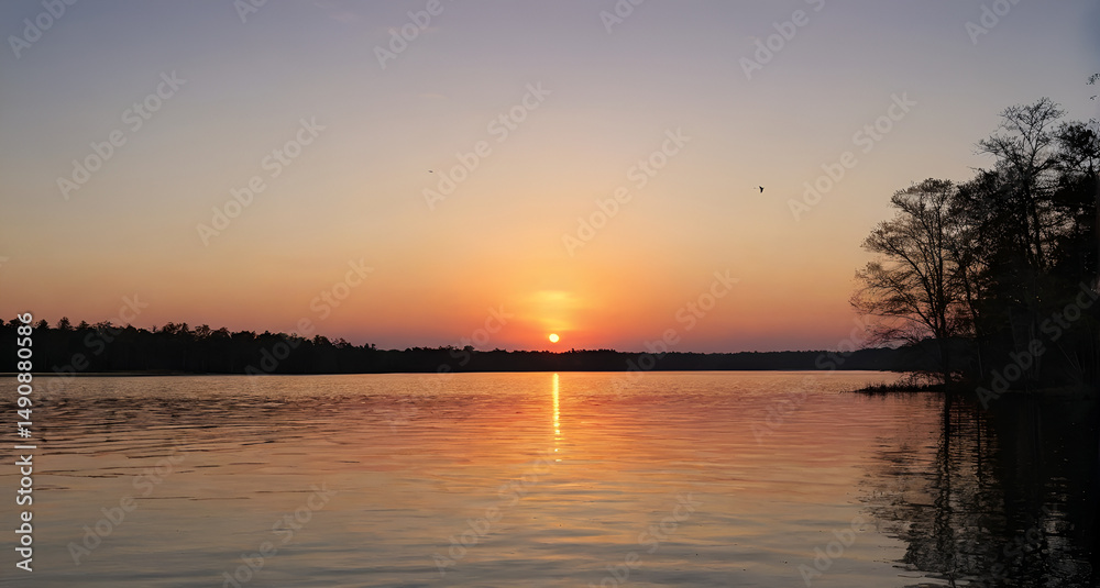 sunset on the lake sunset on the lake