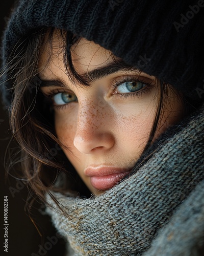 Intense portrait colored gels warm tones evoke hope cool tones depth sadness 105mm macro f56 for sharp detail symmetrical composition with emotional focus emotional storytelling through color contrast photo