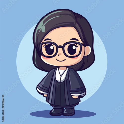 Adorable Cartoon Judge in Formal Attire (1)
