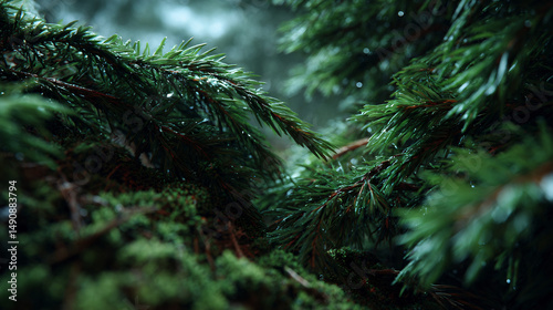 deep forest macro close-up