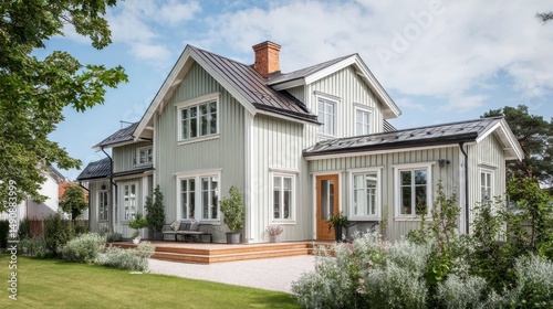 Light gray residential home exterior