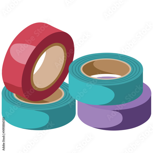 Colorful adhesive tape isolated vector illustration