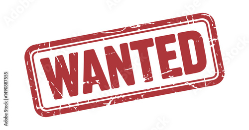 Red Grunge Wanted Stamp Text Graphic Design Element