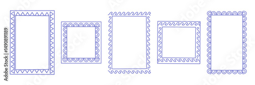 Mediterranean Frame Set — Hand Drawn Greek Meander, Sunburst, Waves, Arches, and Acanthus Ornament Borders. Perfect for summer, travel, packaging, postcards, or vintage design themes