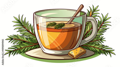 ced tea in glass with tea bag isolate don white background.. Very beautiful