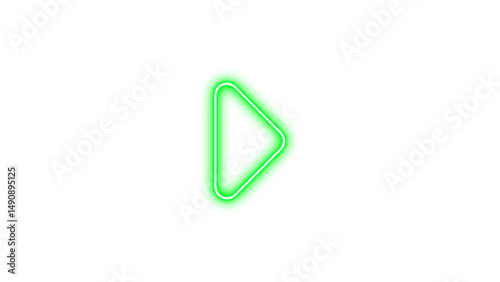 Free Download Glowing Neon Play Button Icon, Neon caret right icon glow with transparent background - GFXLoad