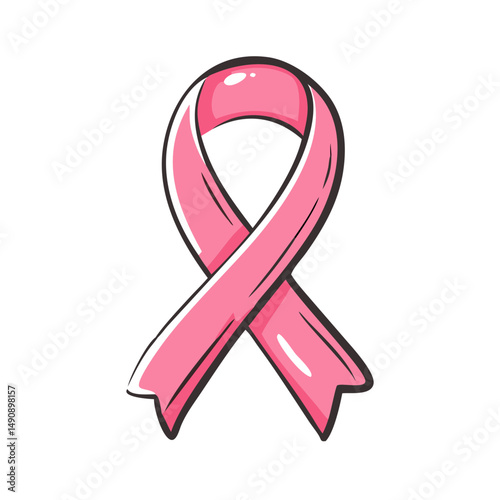 brea st cancer awareness pink ribbon icon