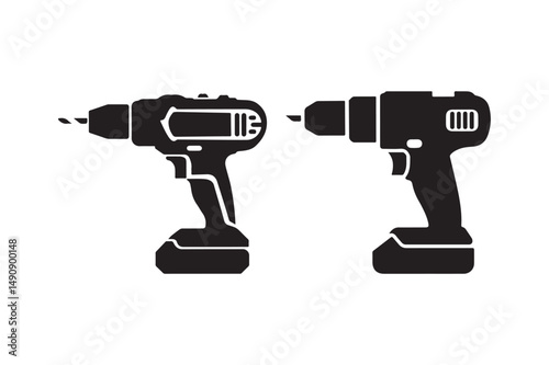 Electric Drill Silhouette Vector Cordless Power Tool SVG for Construction and DIY
