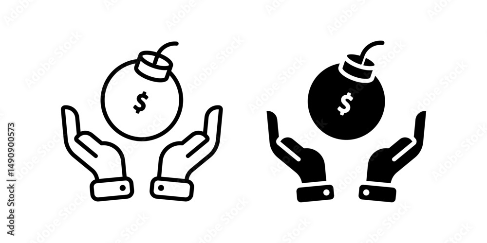 Debt icon set. for mobile concept and web design on white background Debt icon set. for mobile concept and web design on white background