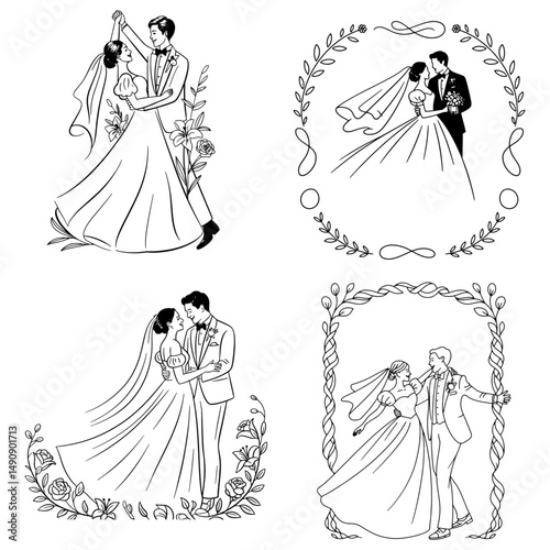 bride and groom silhouettes