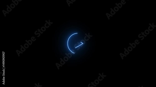 Play Icon Neon in Blue color moving