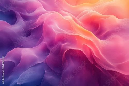 Colorful abstract wave patterns create an ethereal visual experience in vibrant shades and soft textures