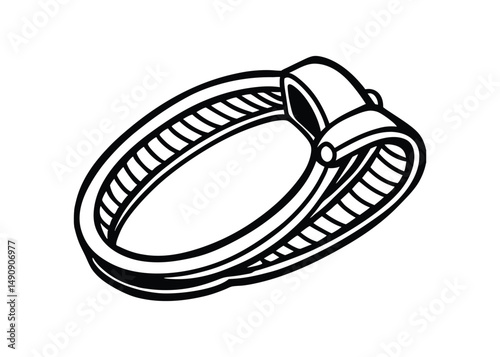Silhouette of toe ring isolated on a white background