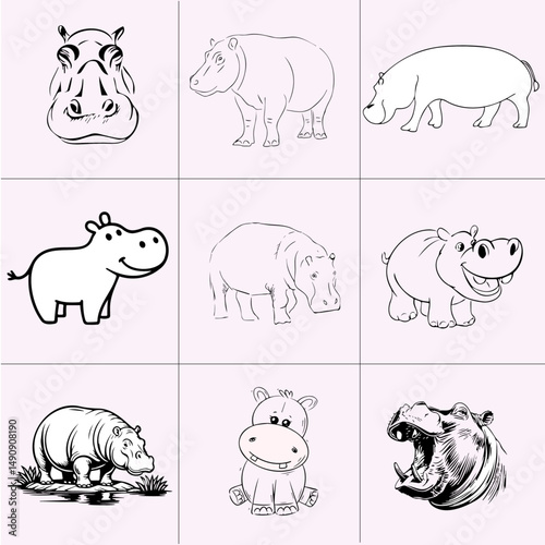Hippopotamus Vector Mine Personal Vector File 3
