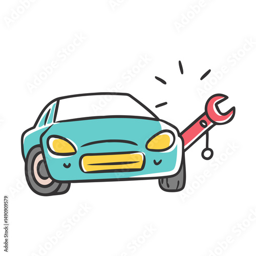 car repair icon, car repair vector illustration-simple illustration of car repair, perfect for car repair logos and icons