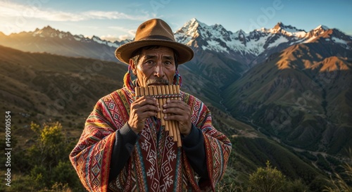 Authentic Andean Music: Pan Flute Player in the Mountains of Peru