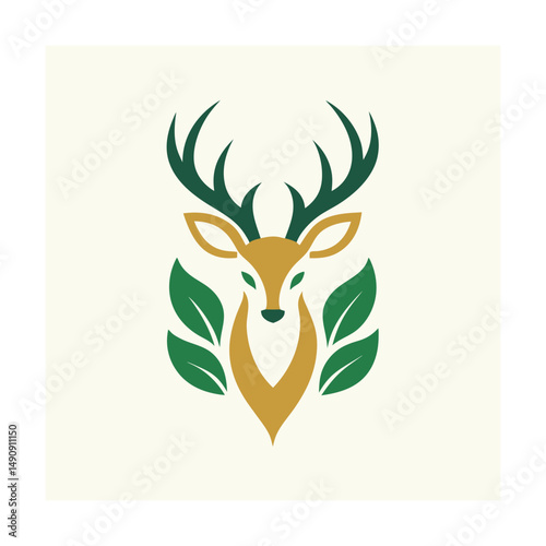 Elegant Deer or Antelope Logo Illustration