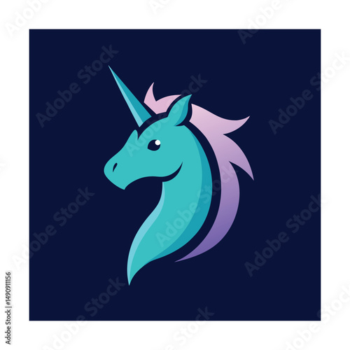 Unicorn Illustration with Glowing Magical Horn