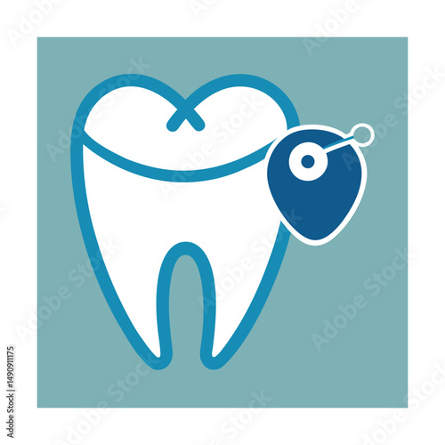 Dental Stomatology Logo Featuring Tooth and Stethoscope